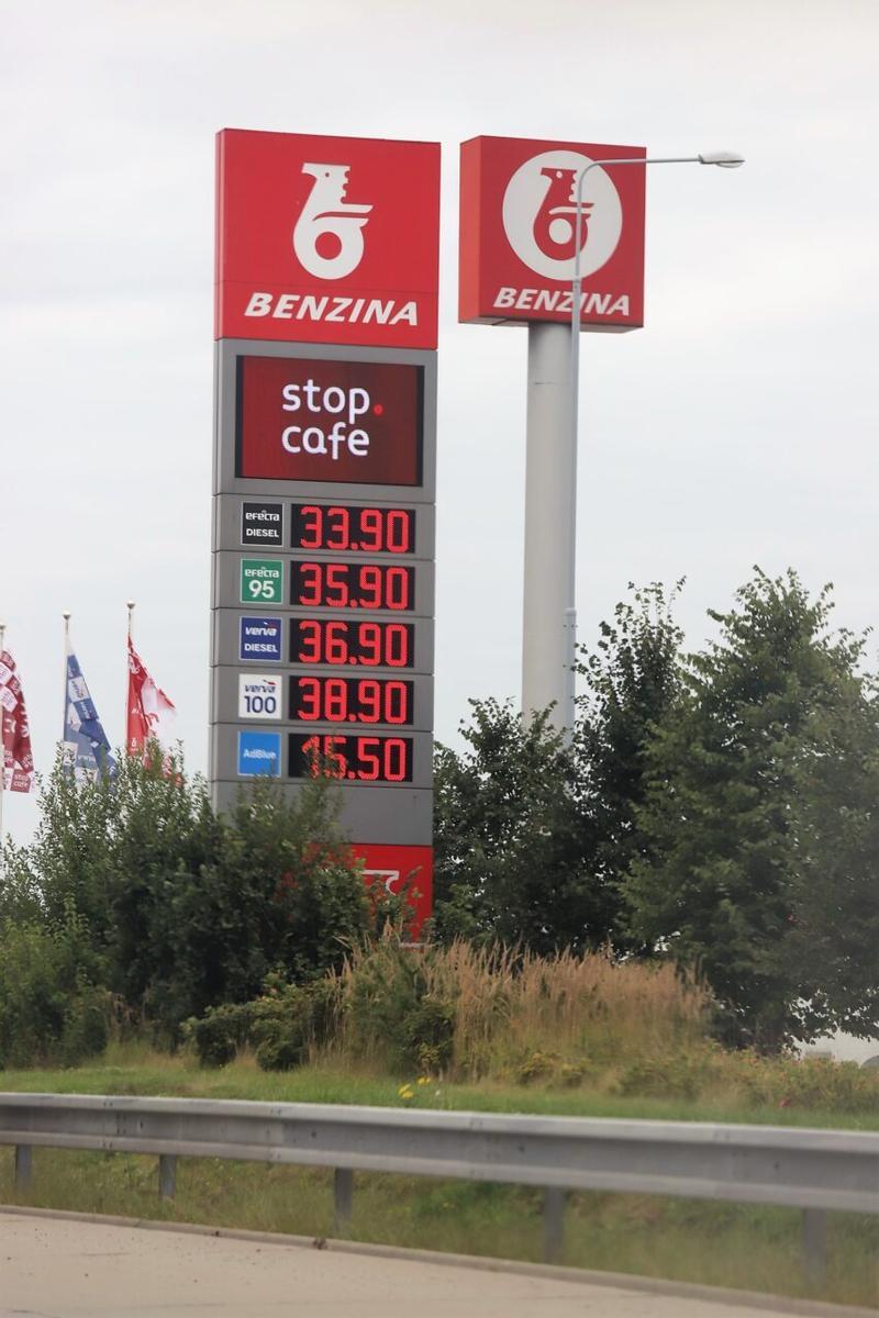 Ceny diesla w Czechach