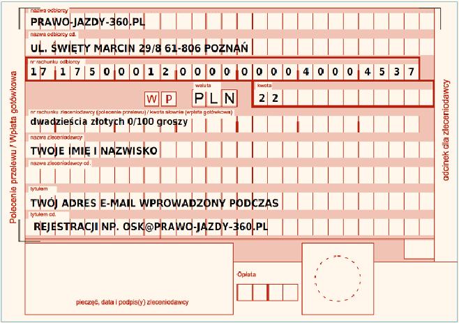 Błędy przy płatności za prawo jazdy
