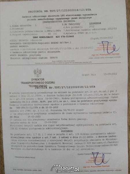 Homologacja butli LPG