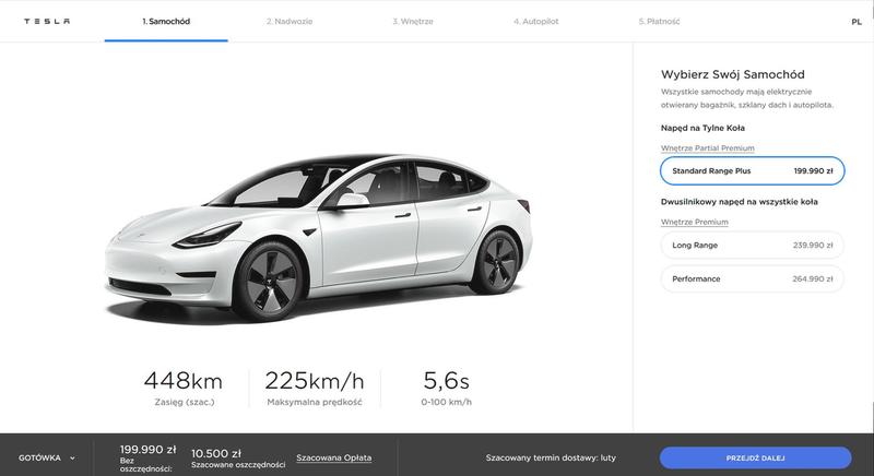 Tesla Model 3 ceny